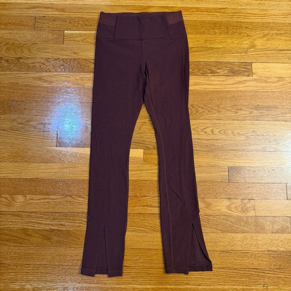 Athleta Aura Split Pant Dark Red/Burgundy/Wine - Size Small Flare Legging Pants